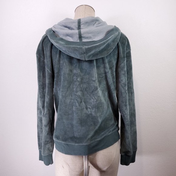 Z by Zella Grey Green Pullover Velour Hoodie - Picture 4 of 5